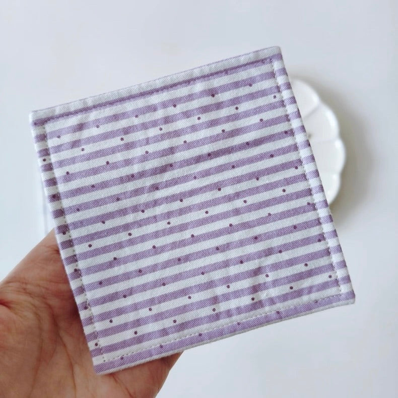The "Lavender Dream" Quilted Fabric Mug Rug | Vintage Floral Drink Coaster