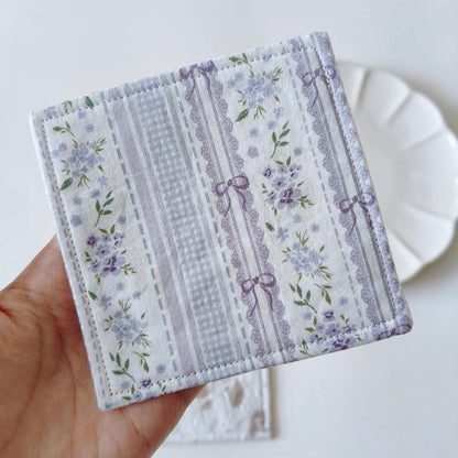 The "Lavender Dream" Quilted Fabric Mug Rug | Vintage Floral Drink Coaster