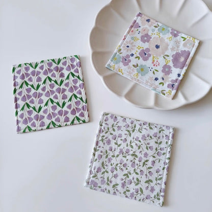 The "Lavender Dream" Quilted Fabric Mug Rug | Vintage Floral Drink Coaster