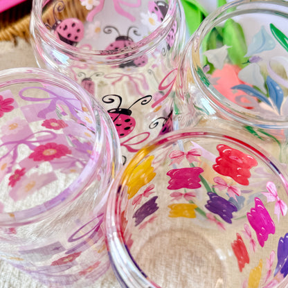 Pastel Princess Castle & Coquette Bows - Double Sided UV DTF Cup Wrap for 16oz Libbey