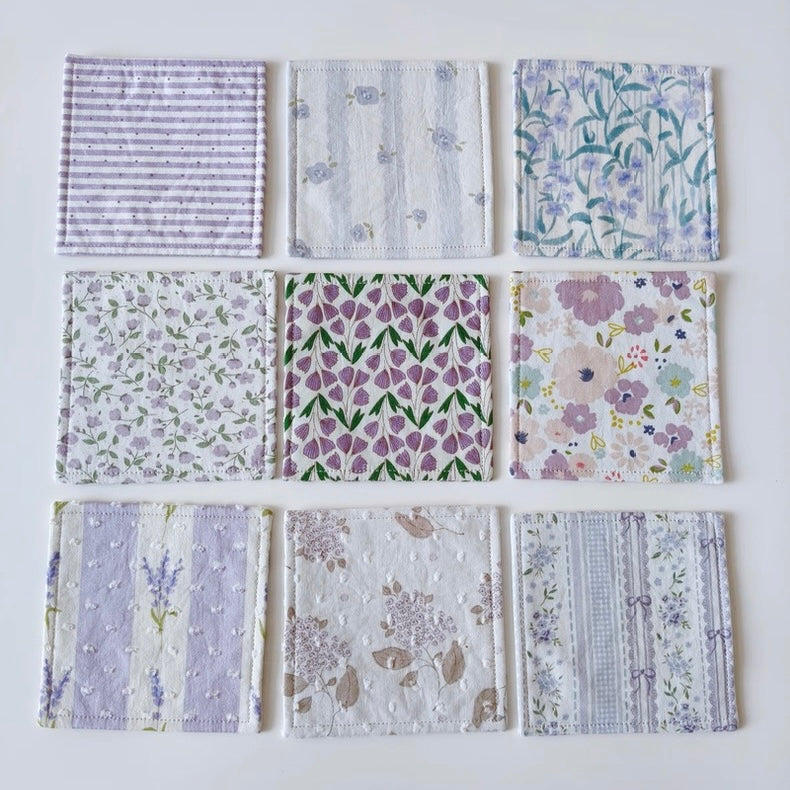 The "Lavender Dream" Quilted Fabric Mug Rug | Vintage Floral Drink Coaster