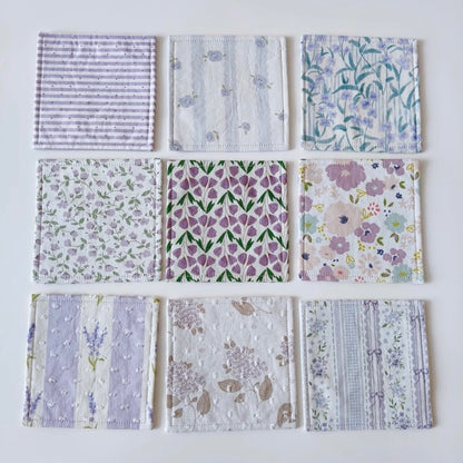 The "Lavender Dream" Quilted Fabric Mug Rug | Vintage Floral Drink Coaster