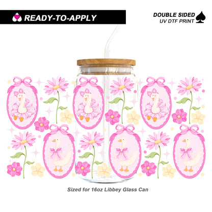 Vintage Floral Goose Cameo | 16oz UV DTF Cup Wrap
